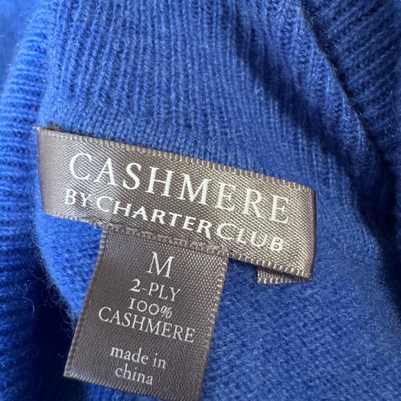 Charter Club Royal Blue Cashmere Sweater - Picture 2 of 14